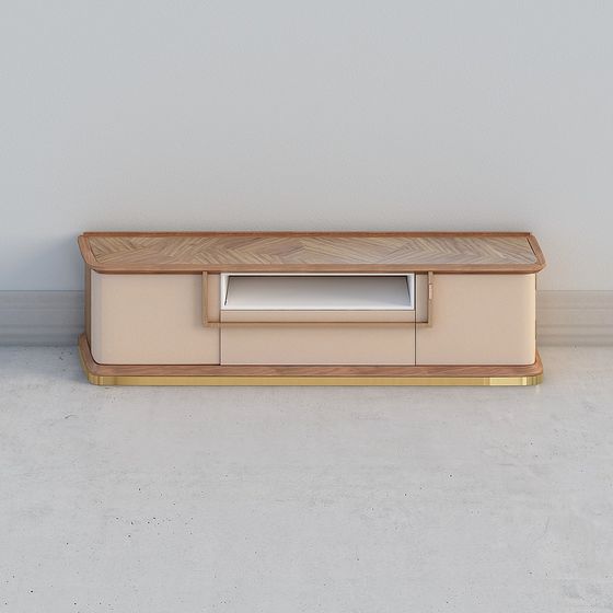 Stylish Low-Polygon TV Cabinet 3D model