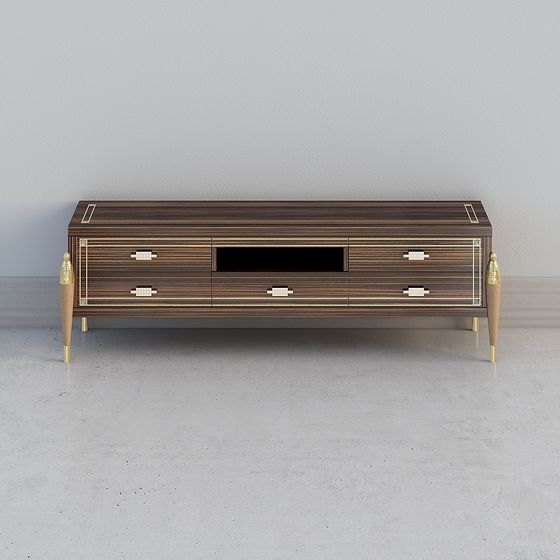 Elegant Low-Poly TV Cabinet 3D model