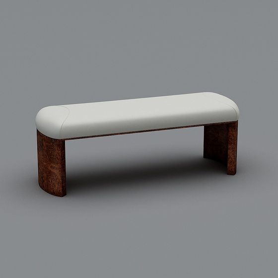 Elegant Bench 3D model in Modern Minimalist Aesthetic