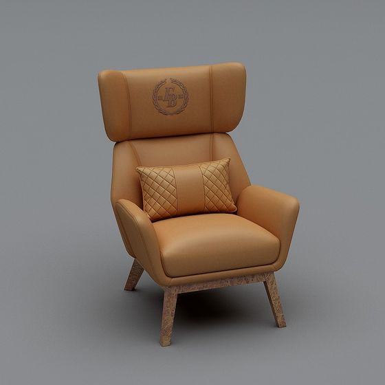 Elegant Leather Armchair 3D model for Contemporary Interiors