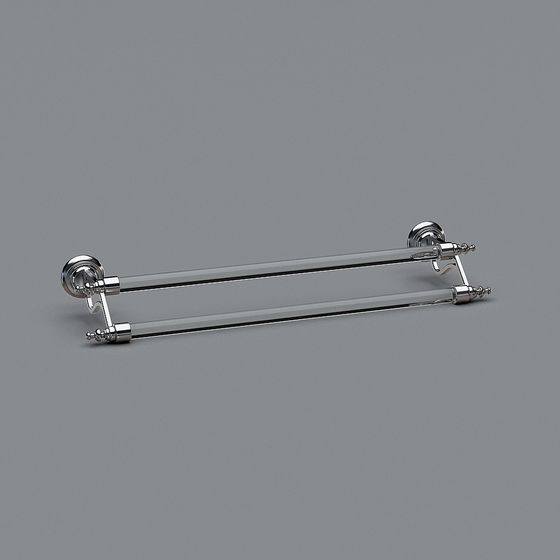Elegant Low-Poly Towel Rack 3D model