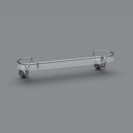Elegant Low-Poly Bathroom Handrail 3D model