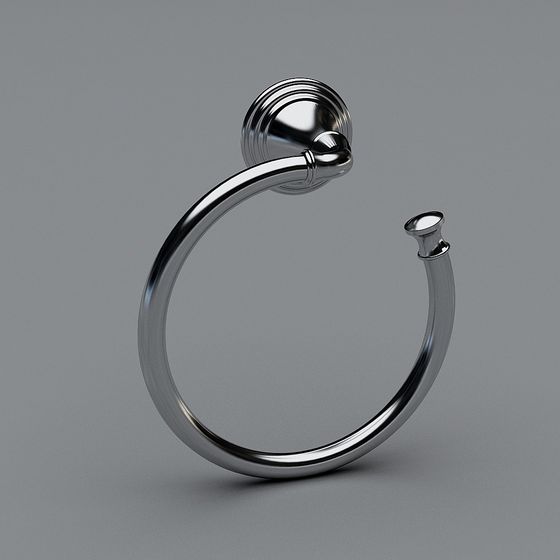 Elegant Towel Ring 3D model for Modern Bathrooms