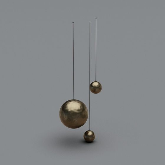 Elegant Golden Spheres 3D model for Art and Design