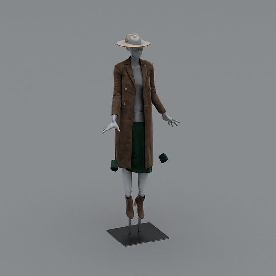 Elegant Low-Poly Fashion Display Model 3D model