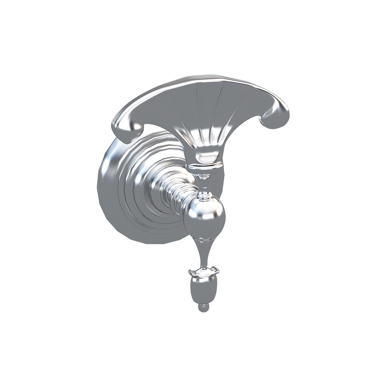 Vintage Wall Lamp 3D Model – Silver Finish Lighting