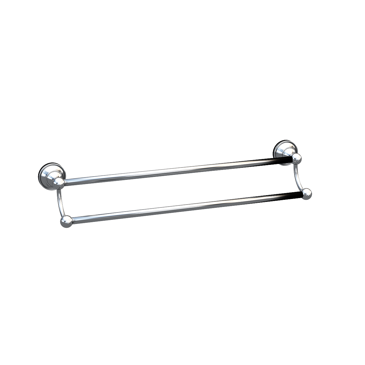 Elegant Low-Poly Towel Rack 3D Model – Mirrored Metal Finish