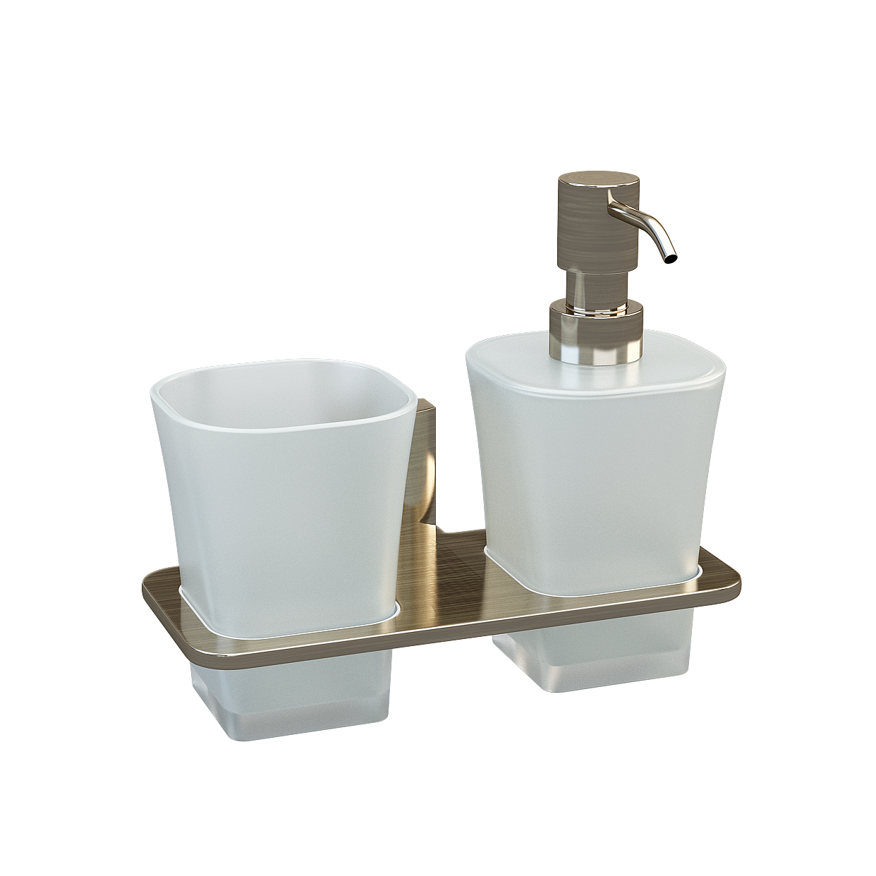 Modern Minimalist Bathroom Accessories 3D Model – Frosted Glass