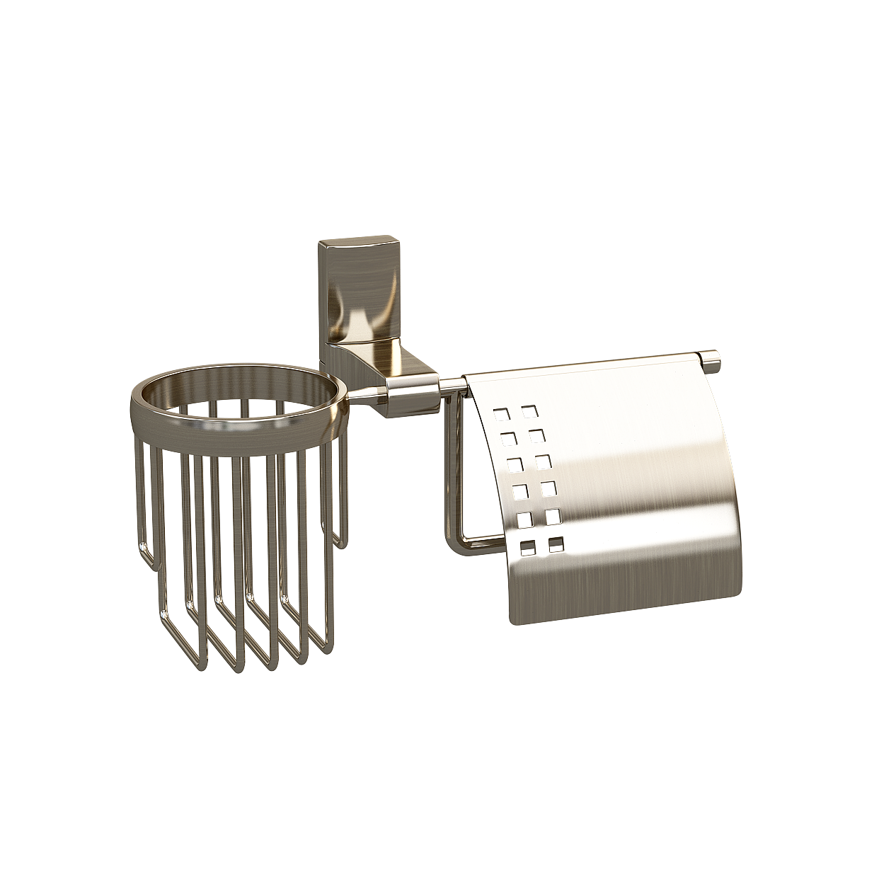 Modern Minimalist Bathroom Accessory Set – Polished Metal Design