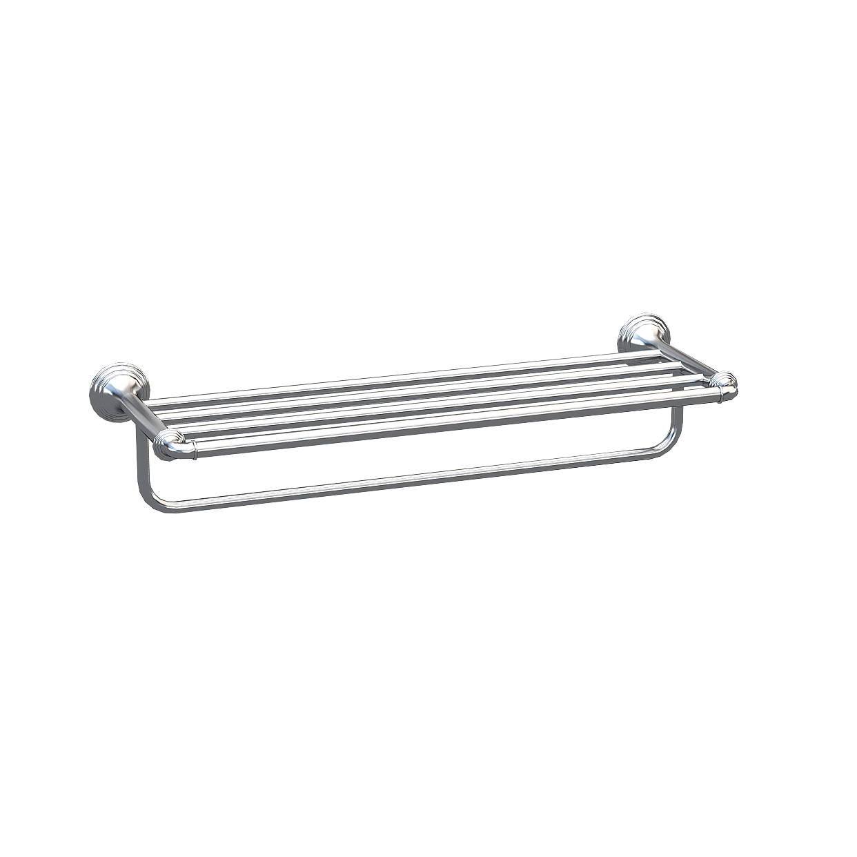 Elegant Towel Rack 3D Model – Sleek Metallic Design