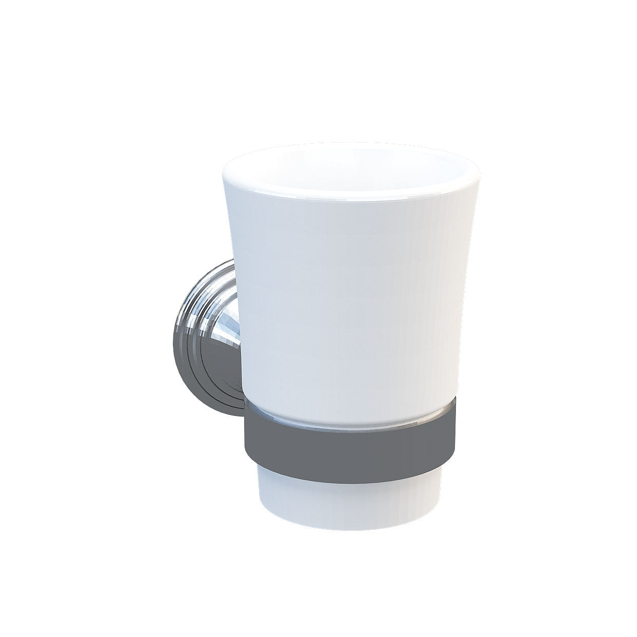 Minimalist Bathroom Cup Holder 3D Model – Sleek White Design