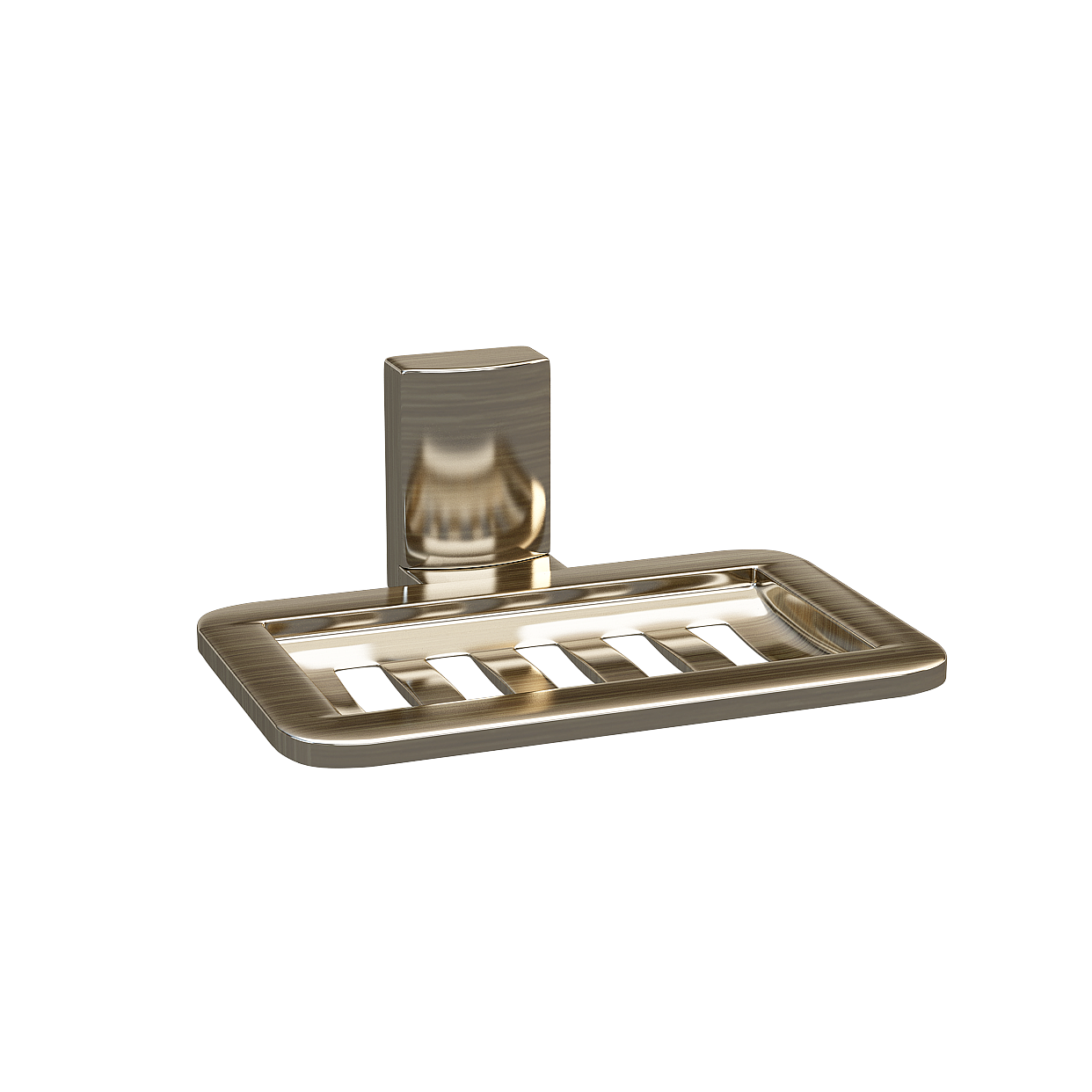 Stylish Bathroom Soap Dish 3D Model – Wood and Metal