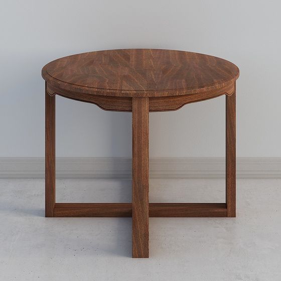 Elegant Round Table 3D model with Vintage Craftsmanship