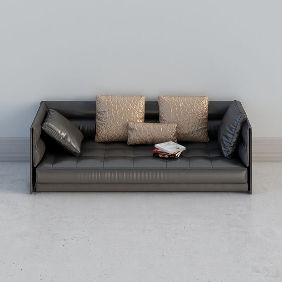 Stylish Low Polygon Sofa 3D model for Modern Spaces