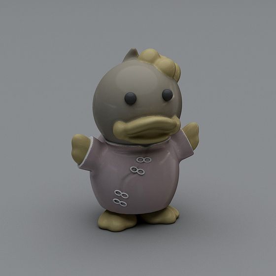 Charming Low-Poly 3D Duck Model