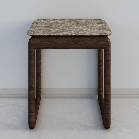 Minimalist Marble Side Table 3D model