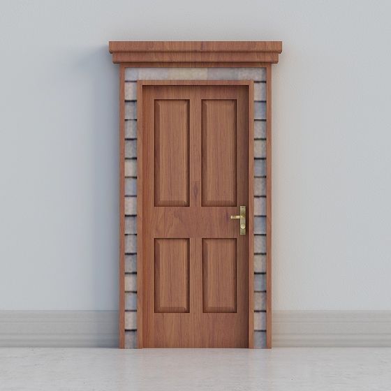 Classic Wooden Door 3D model