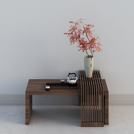 Zen-Inspired Tea Table 3D model for Modern Spaces