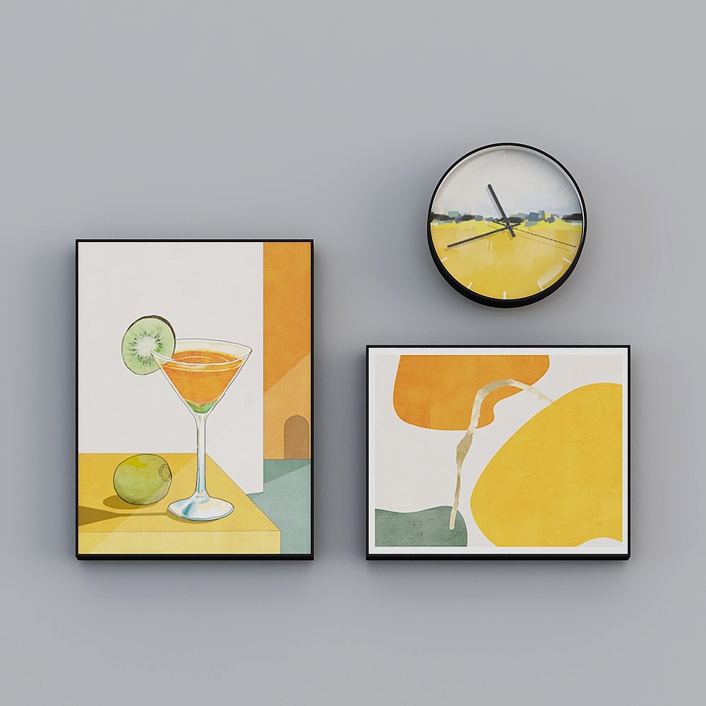 Roshan - Modern Wind - Living Room Dining Room Decorative Painting - Orange Heart Orange