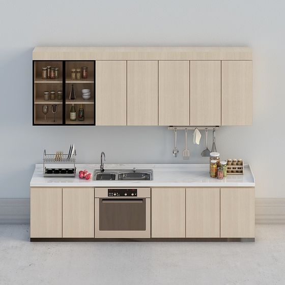 Modern Minimalist Kitchen Cabinet 3D model