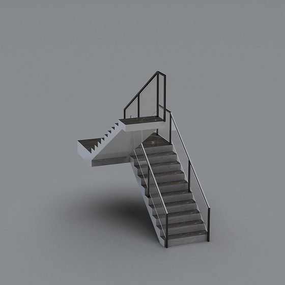 Elegant Minimalist Staircase 3D model