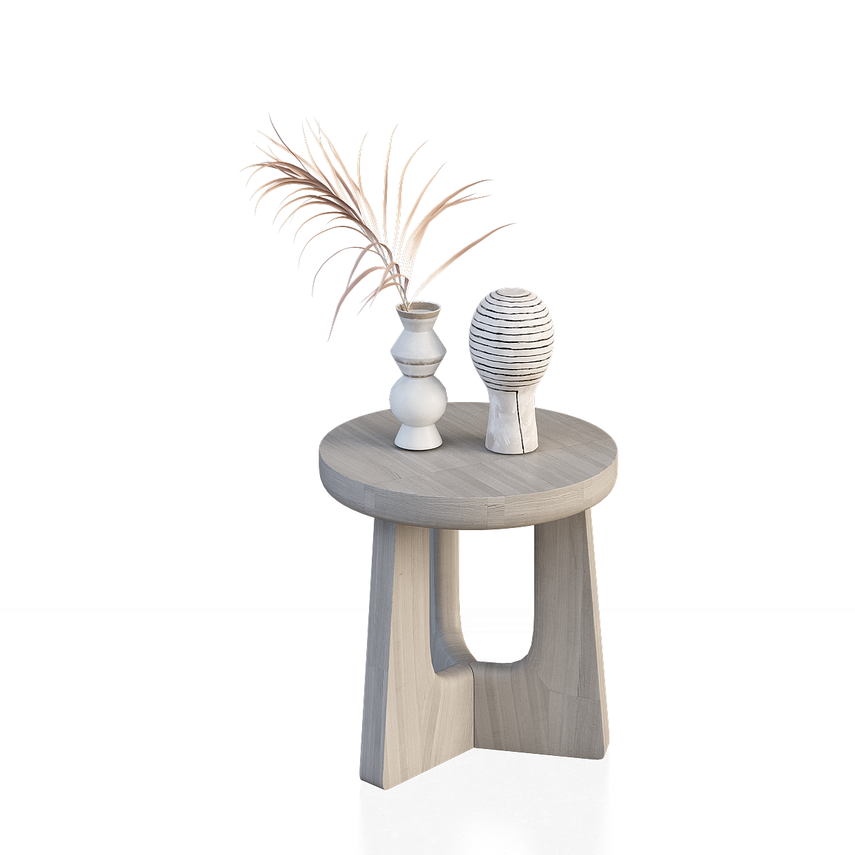 Urban Corner Side Table 3D Model – Low-Poly Wood Texture