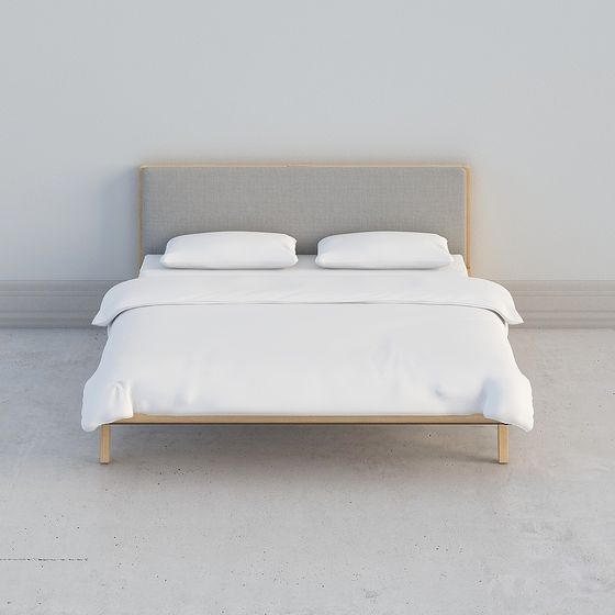 Minimalist 3D Bed Frame Model