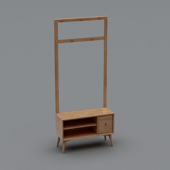 Wooden Coat Rack 3D model for Modern Interiors