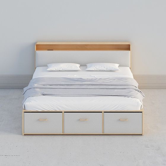 Modern Minimalist 3D Bed Frame Model