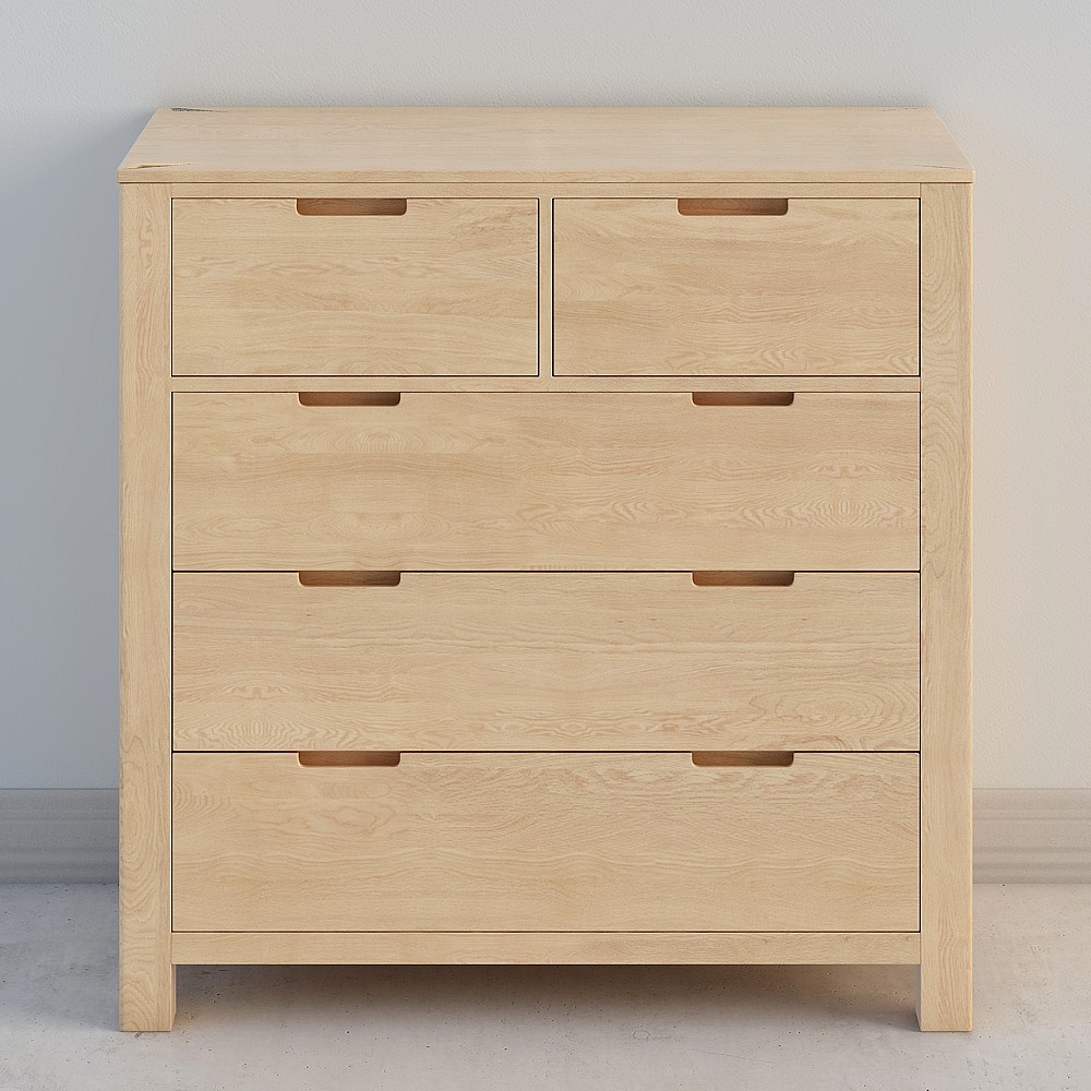 Stylish Wooden Drawer Cabinet 3D model