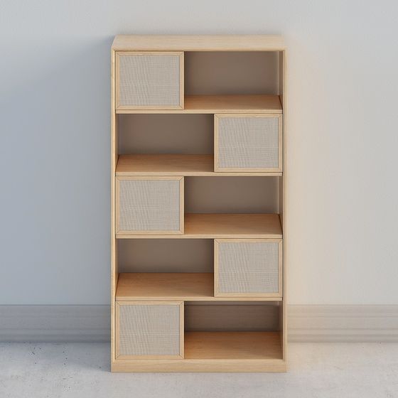 Modern Low-Poly Bookshelf 3D model