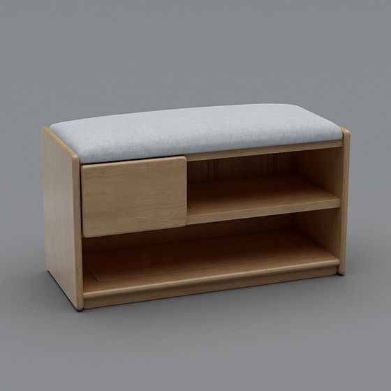 Wood Color Chair 3D Model for Benches