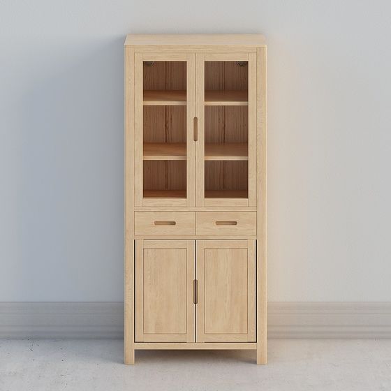 Stylish Wooden Display Cabinet 3D model