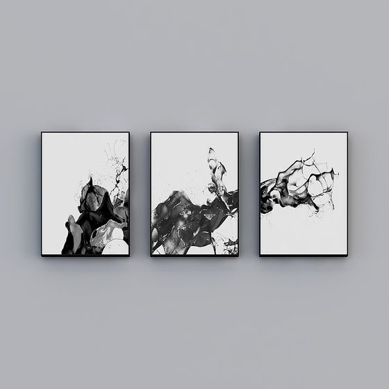 Abstract Fluid Mural 3D Model Design