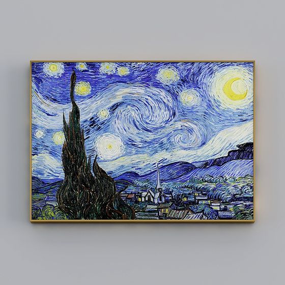 Starry Night 3D Model Inspired by Van Gogh