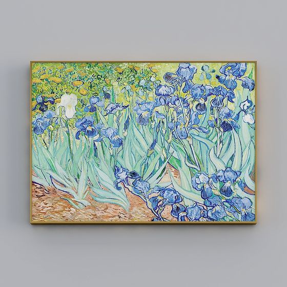 Low-Poly Iris Flower 3D model Inspired by Van Gogh