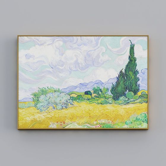 Wheat Field and Cypress 3D model