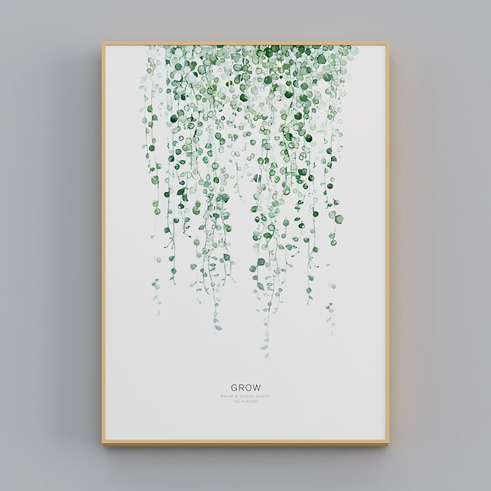 Sea Dragon Red-ins Wind Nordic Wind - Living Room Bedroom Hyun-Hyun Decorative Painting - Simple Leaves