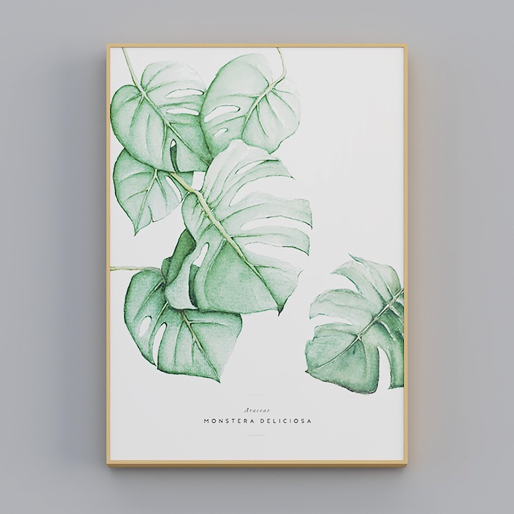 Sea Dragon Red-ins Wind Nordic Wind - Living Room Bedroom Hyun-Hyun Decorative Painting - Simple Leaves