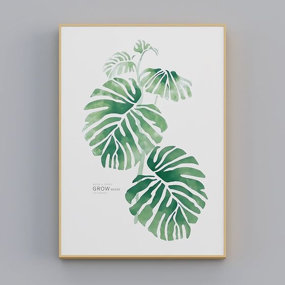 Monstera Leaf Poster 3D model