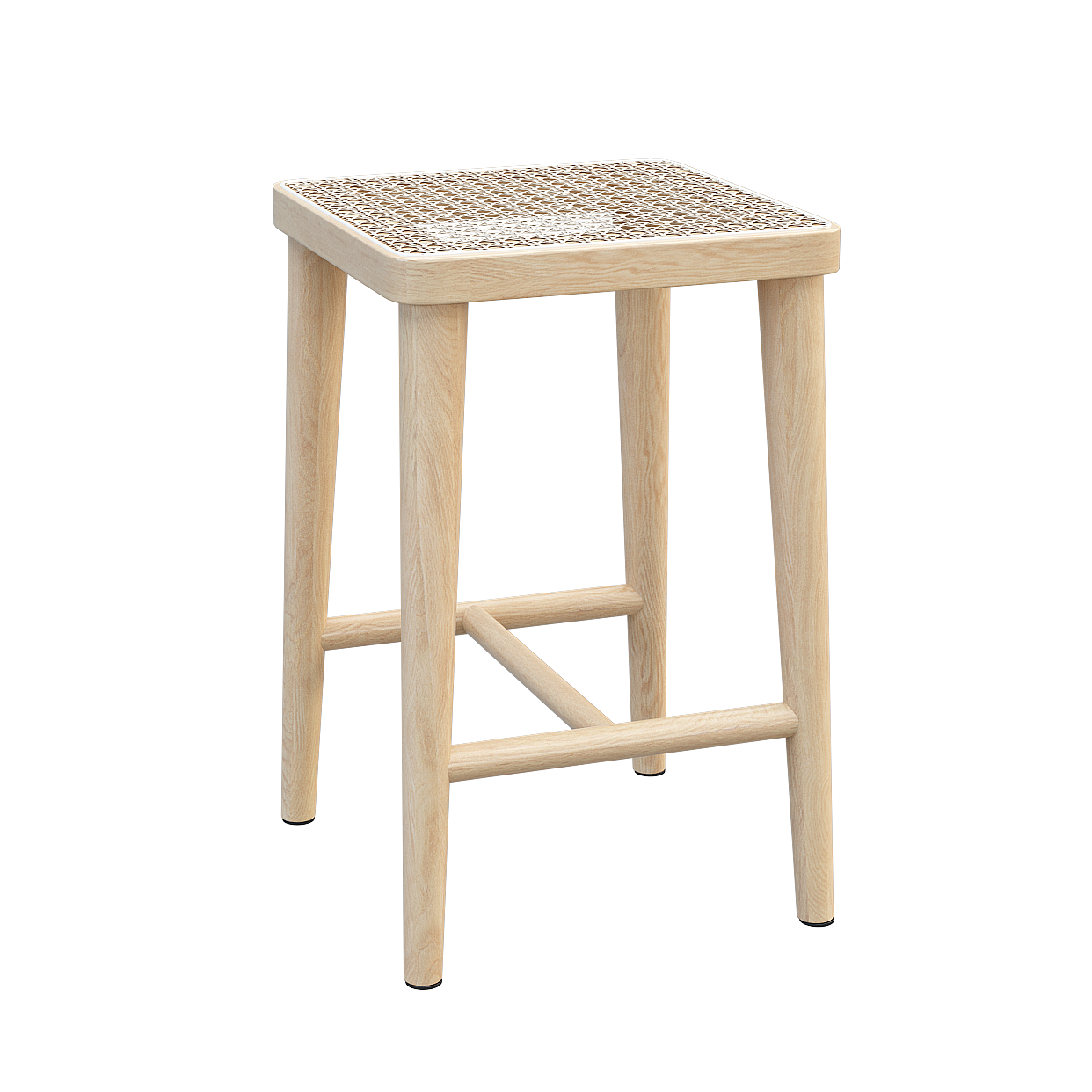 Stylish Wooden Bar Stool 3D Model – Minimalist Wood Design