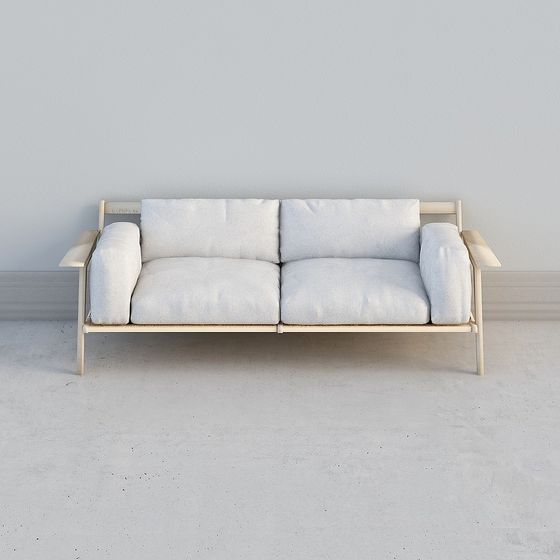 Urban Comfort Low Polygon Sofa 3D model