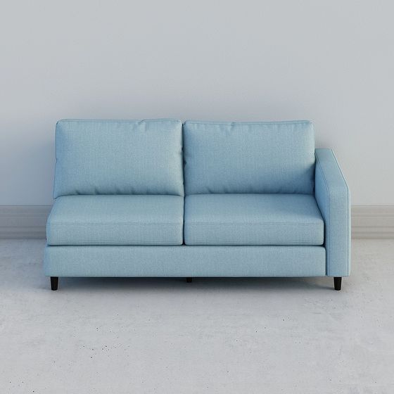 Elegant Light Blue Sofa 3D model for Modern Interiors