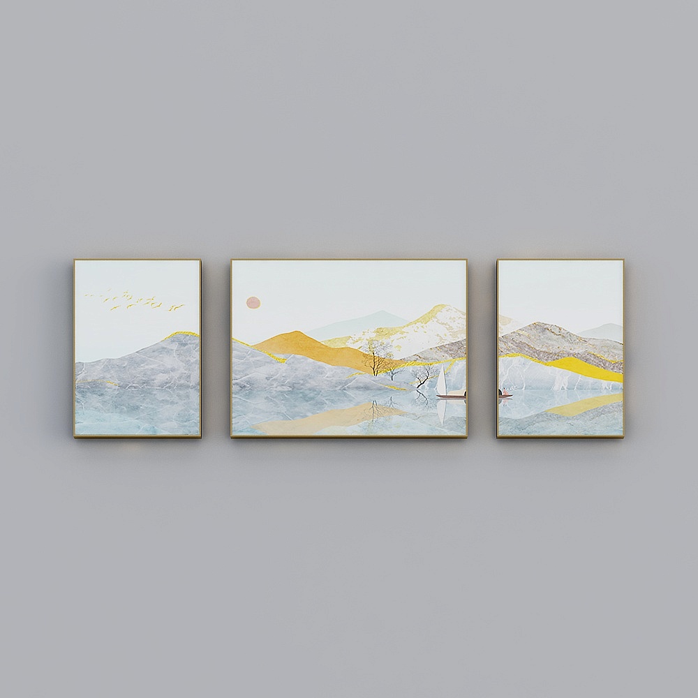 Tableau décoratif Scandi triple pour salon et chambre