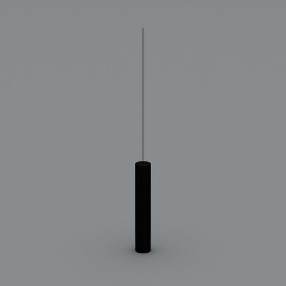 Sleek Black Cylinder Lamp 3D model for Creative Spaces