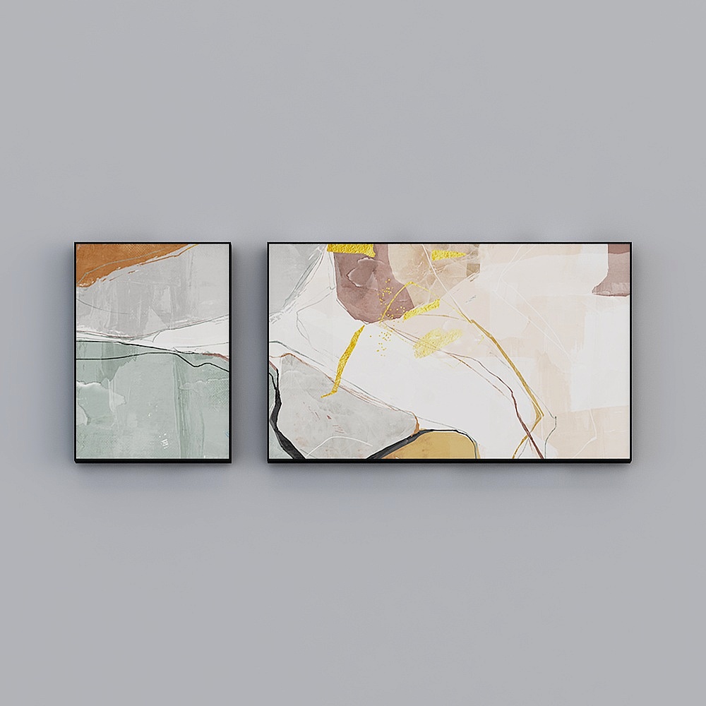 Abstract Art Diptych 3D model
