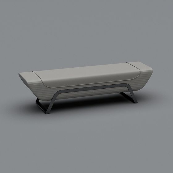Futuristic Minimalist Bench 3D model for Urban Spaces
