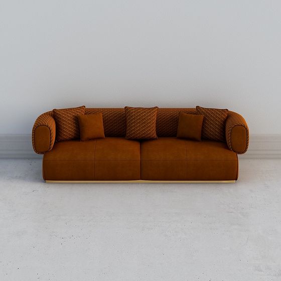 Elegant Low-Poly 3D Couch Model