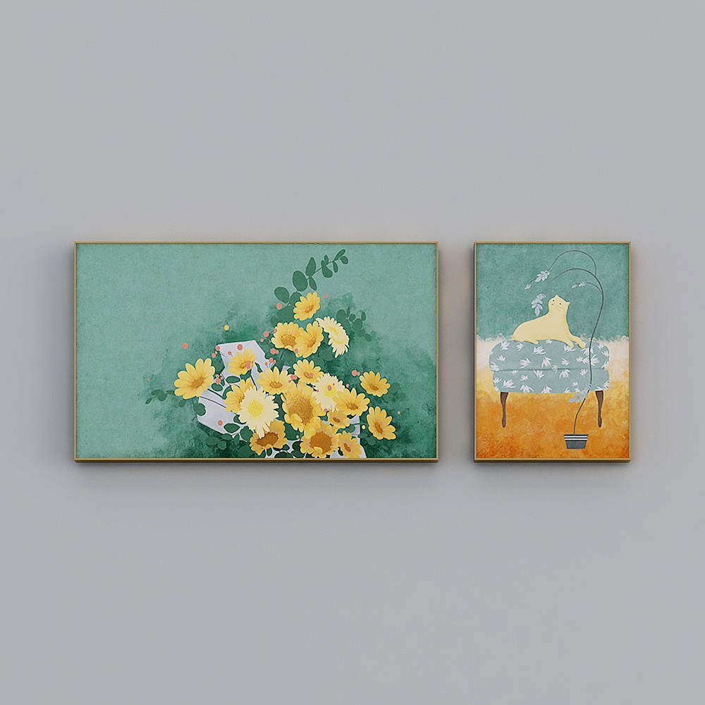 Hailong Red - Nordic Wind - Living Room Bedroom Background Wall Decorative Painting - Dream