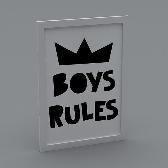 Boys Rules Low Poly 3D Model for Designers